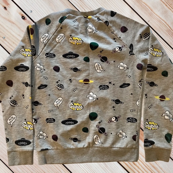 H&M Divided Sweater Aliens UFOs S Yin Yang Cosmic - Picture 6 of 7